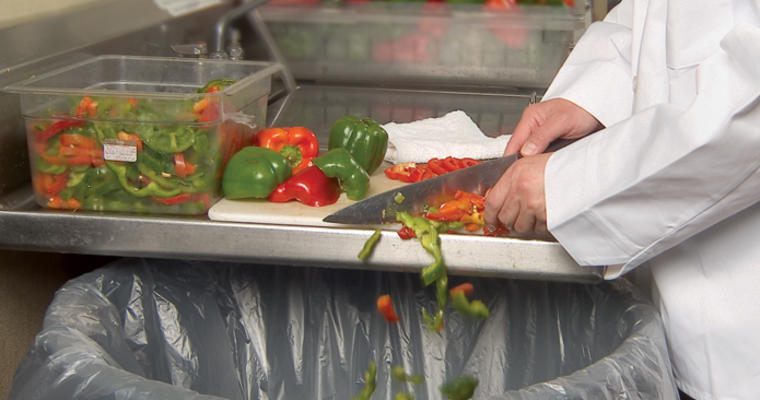 Chef chopping vegetables
